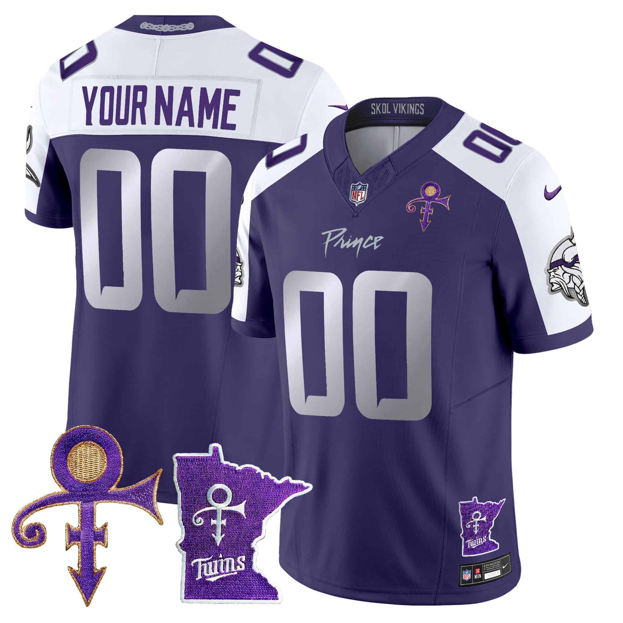 Men Minnesota Vikings Purple 2024 Nike Prince Vapor Limited Custom NFL Jersey